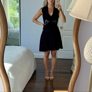 French Connection Fit n Flare Dress with Cut Outs